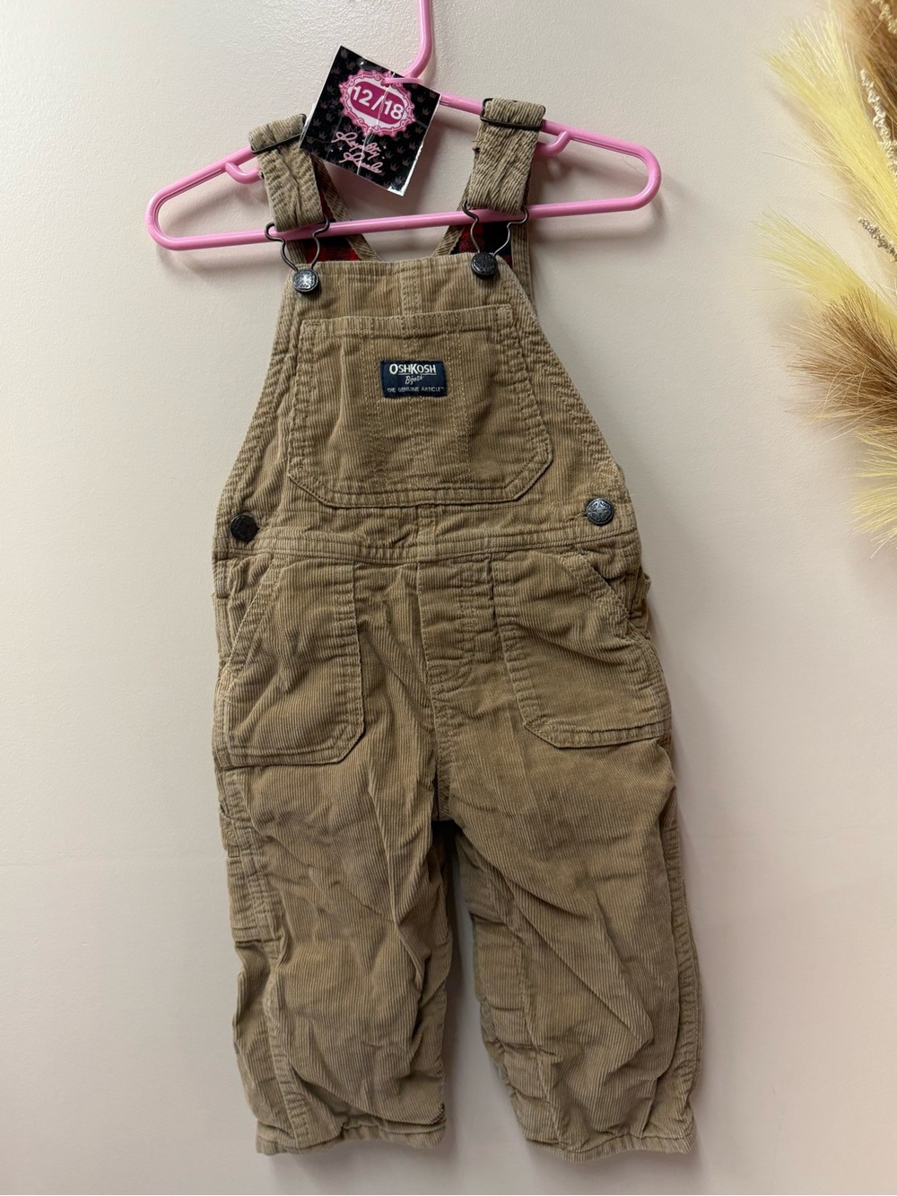 OshKosh B'gosh Tan Corduroy Toddler Overalls